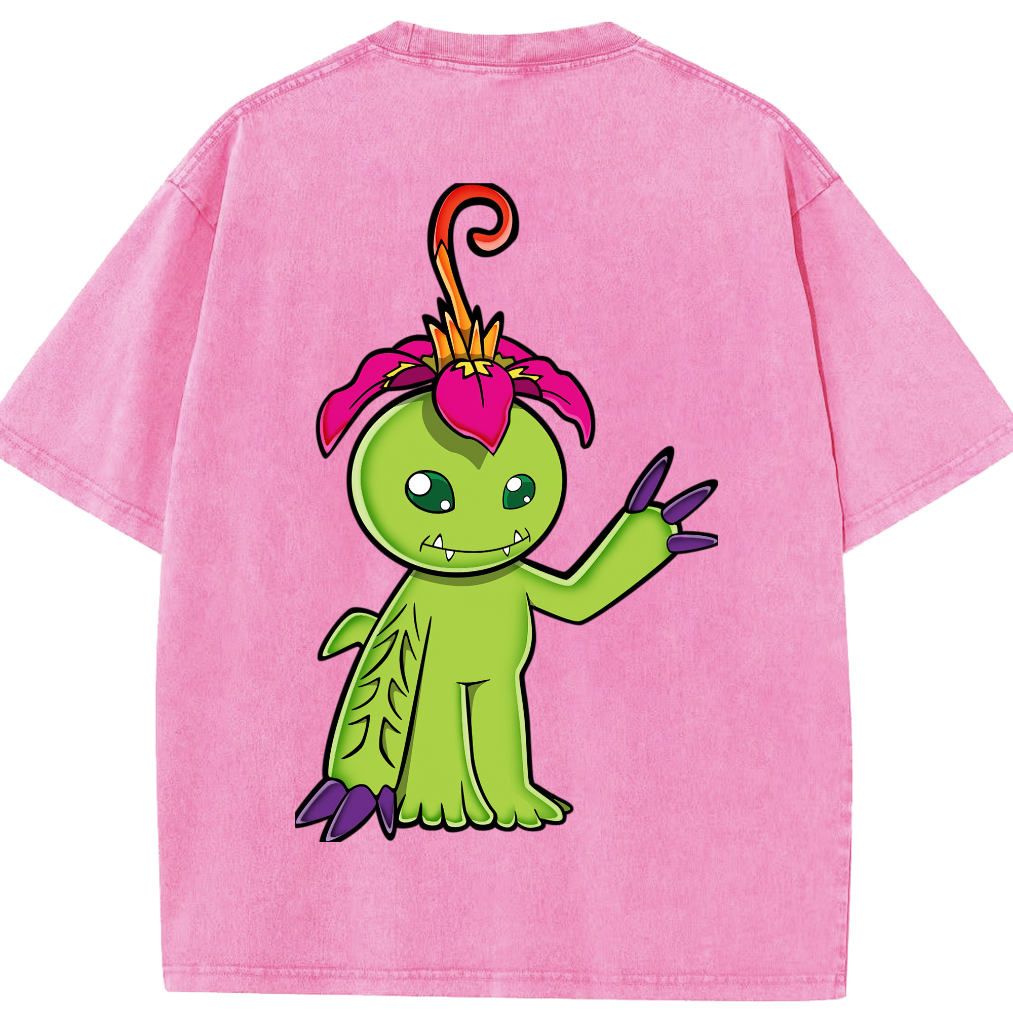 （画像用） Digimon デジタルモンスター/デジモン 綿100% ヴィンテージ風 半袖Tシャツ（背面プリント）